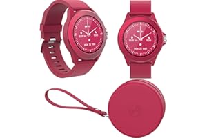 FOREVER Montre Connectée Ronde Colorum CW-300 - Montre Sport Homme Femme avec Podometre - Smartwatch Etanche IP68 - Montre Connectée Grande Autonomie - Android iOS - Rose