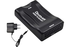 Ozvavzk Convertitore HDMI a SCART Adattatore Composito Video HD Audio Stereo Ingresso HDMI Uscita SCART per SKY HD Blu-Ray Lettore HDTV STB VHS box