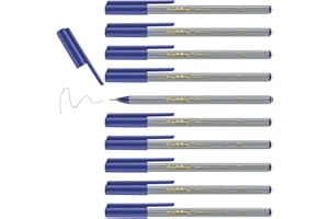 edding 55 - fineliner - blue - 10 pens - 0.3 mm nib - colour pen for writing, drawing, underlining, illustrating - for children and adults, at school and in the home or office