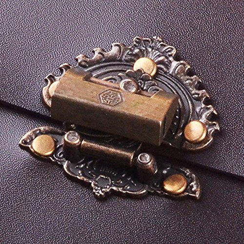 saibang Retro Design DIY Album, Scrapbook Vintage Foto Album mit Schloss, Jahrestag Scrapbook DIY Foto Alben für Valentinstag und Weihnachten Geschenke, schwarz, L - 4