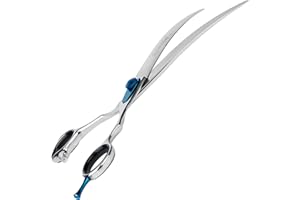 Masterclip 7.5” Essentials Curved Scissors – Professional High Grade Stainless Steel Easy Grip Dog Grooming Scissors – Ideal for Shaping Around Natural Curves (Right Handed)