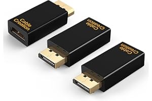 CableCreation - Adattatore DisplayPort a HDMI, 3 pezzi 1080P 4K 3D placcato oro DP a HDMI, adattatore DisplayPort maschio a HDMI femmina, 1,4 V