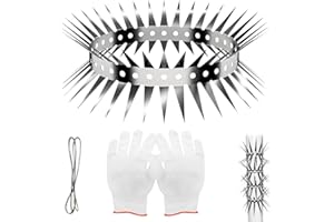 IXYHKB Katzenabwehrgürtel, Marderabwehrgürtel für Fallrohre Edelstahl, Waschbär Abwehr Marderschutz mit Schutzhandschuhe, Marderabwehrgürtel für Fallrohr Am Haus, Dachrinne und Baum, 100cm