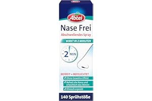 ‎ABTEI Abtei Nase Frei Abschwellendes Nasenspray - mit Meerwasser und Eukalyptus - ohne Gewöhnungseffekt - befreit die Nase in 2 Minuten - vegan - 1 Flasche (20 ml) à 140 Sprühstöße