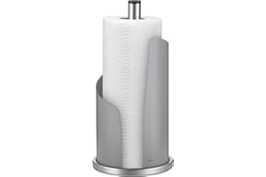 kela Portarotolo da cucinain piedi, per rotoli spessi, portarotolo da cucina alto 32 cm, STELLA, acciaio inossidabile/metallo grigio