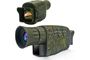 Djioyer Dispositivo de visión nocturna, 4K HD infrarrojos, monocular, digital, visión nocturna, 1,5 pulgadas, TFT HD, 5 x zoom digital para observación de aves, caza, manchado, vigilancia