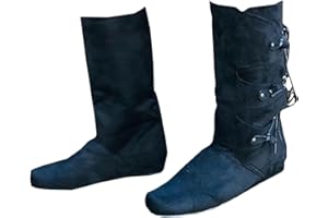 SIULAS Mittelalterliche PU-Leder-Ritterstiefel Herren-Ritterschuhe Renaissance Mittelalterliche Cosplay-Stiefel Retro-Wikinger