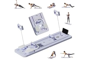 ‎HOLDONELIGHT Multifunktionales Bauchmuskelbrett mit Widerstandsbändern und Kniematte, automatischer Rebound-Ab-Roller mit Ellbogenstütze, Bauchmuskelübungsgerät für den ganzen