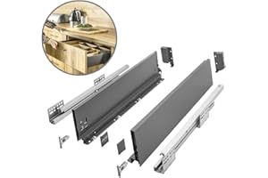 GTV- Sistema de Cajones Axis Pro, Juego de Cajones, Extracción Total y Amortiguación Integrada, Carga hasta 40 kg, Cajones Deslizantes con Cierre Suave - Ancho 450 mm, Alto 120 mm, Antracita