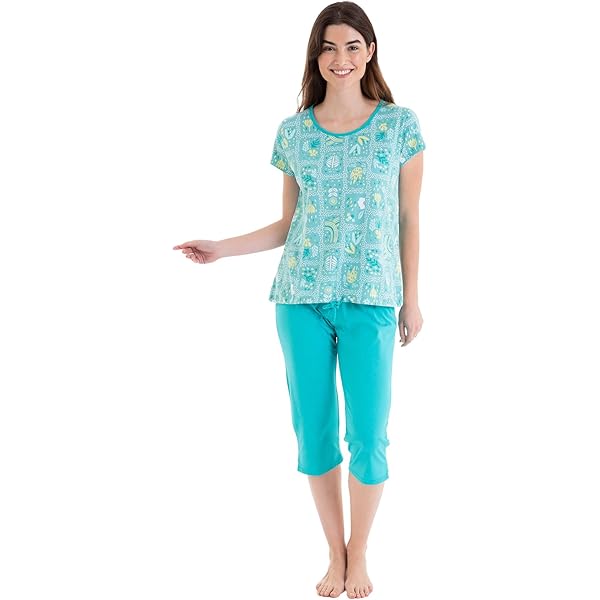 Pijama Mujer Verano EGATEX Pijama De Mujer Tipo Camisero Estampado