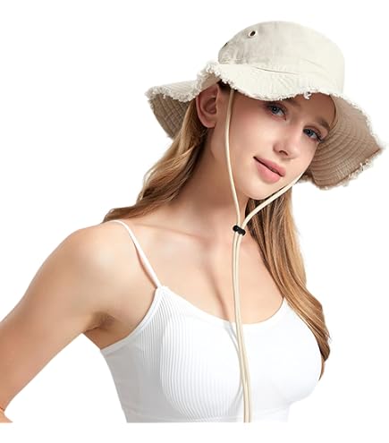 2 Pièces Chapeau De Seau En Coton Unisexe à Marguerites Brodées - Noir/Jaune & Beige/Noir - Pour Pêche, Plage, Voyage - 8