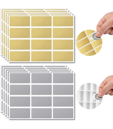 5 Adesivi Da Grattare Oro 23.5x20 Cm - Etichette Sorpresa Per Biglietti, Giochi E Voucher - Foto 3