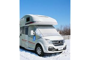 ‎FOUNDGO FoundGo Wohnmobil-Frontscheibenabdeckung mit Reißverschlüssen Aluminum Silberne Scheibenabdeckung Wärmeisolierend mit Tasche, passend für FIAT Ducato, Peugeot Boxer, Citroen Relay X250/290 ab 2006