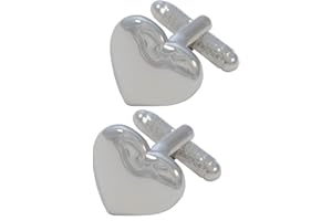 COLLAR AND CUFFS LONDON - Gemelli di Alta qualità e Scatola Regalo - Amore Cuore - Ottone - Romantico San Valentino - Argento Colorato