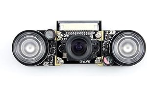 Waveshare Raspberry Pi Camera (F) 5MP OV5647 Night Vision Camera Module Kit Webcam Video 1080p Adjustable-focus IR Camera for Any Version of Raspberry Pi Supports Infrared LED and Fill Flash LED