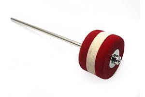 TUOREN Edelstahl-Schaft, roter Filz, Bassdrum-Schlägel, Kickdrum-Pedal, Percussion-Instrument-Zubehör (rot)