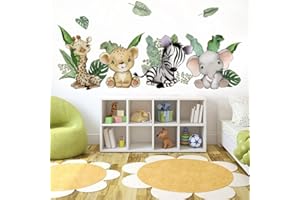 Runtoo Safari zwierzę naklejki ścienne słoń żyrafa zebra naklejki ścienne do sypialni dziecięcej dziecka przedszkola sztuka ścienna dekoracja