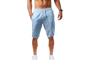 Geagodelia Pantlaoncini Uomo Lino Pantaloni Corti Uomo Estivi Leggeri Pantaloncini Casual Tinta Untia Comodo S-3XL Ptantaloncini Soprtivi Uomo Ragazzo