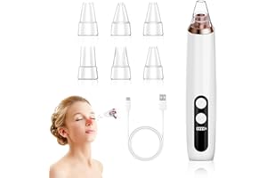 KUKUPOW Succionador de Puntos Negros, Limpiador de Poros Electrico Con 6 Cabezales y 3 Modos, Quitar Puntos Negros para Limpieza Facial para Quitar Puntos Negros Acne Comedones