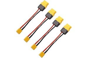 LinsyRC 4-Pack XT30 Männlich Stecker auf XT60H Buchse Steckverbinder Adapter mit 10CM 16AWG Kabel für RC Drohne LiPo Akku