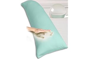 ‎TRAUMREITER Traumreiter Seitenschläferkissen mit Bezug Baumwolle, Memory Foam Füllung, ca. 140x40 langes Kissen Visco Dream, Gel Lagerungskissen, Maximal Füllmenge: Höhe & Festigkeit stark verstellbar (Mint grün)