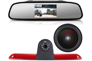 DYNAVSAL Espejo Retrovisor HD de 4.3 Pulgadas + Super HD Gran Angular Visión Nocturna Cámara de Marcha Atrás para Mercedes Sprinter W609 Viano Vito Transit Ducato VW Crafter Master