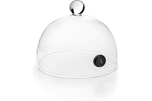 LACOR 61813 Campana para Ahumador de alimentos Magic, Tapa de Cristal con Válvula, Permite la entrada de humo, vapor y aromas para ahumar y aromatizar alimentos, Vidrio, Ø 12.5 x 7.5 cm