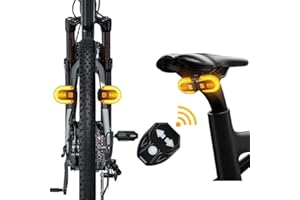 Sobeta Fanale posteriore per bici con indicatori di direzione, telecomando wireless ricaricabile tramite USB, luci posteriori staccabili per mountain bike notturne e sicurezza