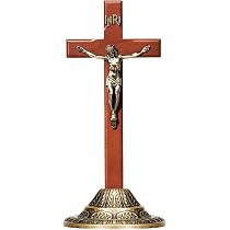 Croix Murale Catholique En Bois Avec Crucifix En Métal - 25,4 X 14,9 Cm - Décoration Intérieure Ou Cadeau Religieux - 4
