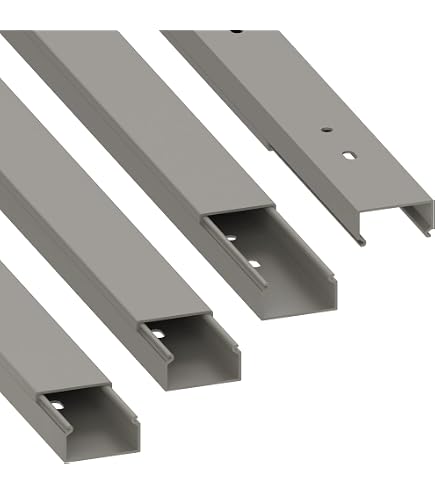 Goulotte Passe-câbles CILSON 120x60 Mm - Longueur 2 M, Gris, PVC Robuste, Installation Facile Pour Bureau Ou Maison