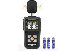 POROMETISTO SL01 Sonometro - Sonometro Homologado 30-130dB (±1.5dB) para Vecinos Ruidosos, Airbnb, Trabajo -Medidor Decibelios Función MAX/MIN, Kit Completo