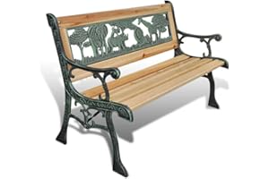 vidaXL Children Garden Bench 84cm Wood Outdoor Patio Park Yard Seat Chair