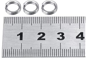 Joyzan Anello di Pesca, Connettori per Esche da Pesca Anelli Spaccati Rotondi in Acciaio Inox Jigging Ganci Attrezzatura Ancorette Bait Doppio Cerchio Split Ring Cordini Esca Tackle Kit 7 Dimensioni