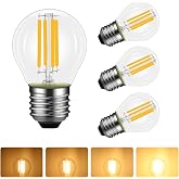 Caldarax Pack of 4 LED Filament Bulbs E27 4W Dimmable, G45 Retro Vintage LED Filament, Equivalent to 40W, Warm White 2700K, 4