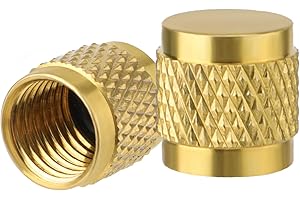 PEUTIER 2pcs 1/4 Brass Flare Caps with Neoprene O Ring Seal, 7/16-20UNF Thread, Fitting for Air Conditioner Pipe Gas Line Hydraulic