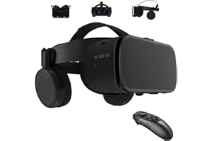 LONGLU VR Set Virtual Reality VR for Phone, Wireless Bluetooth VR Headset VR Goggles 110°FOV, Support 4.7-6.2" Cellphone Compatible for Android iOS iPhone 16 Pro 15 14 13 12 11 Pro Samsung Phones (Black)