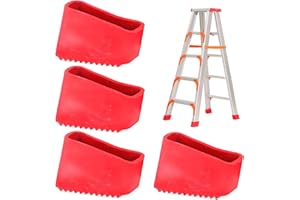 IUSOT 4 Stück Leiterfüße 50 x 20 mm (Rot), Gummifüße für Leitern, Hochwertige Gummi Leiterfüße, Fußkappen/Schutzkappen für Leitern, Universal Ersatzfußabdeckungen für Leiter Füße