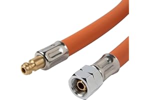 THR Industrieprodukte Tuyau de gaz 1,5 m 150 cm Raccord rapide sur filetage à gauche 1/4" Résistant à l'hiver -30° propane butane 2024