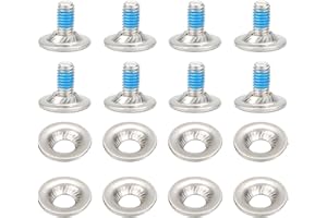 FADERR 8 Set Snowboard Binding Screws, Stainless Steel Binding Screw Washer Snowboard Screw Set Snowboard Binding Mounting Screws Fixed Ski Accessories