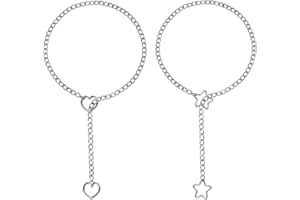 EnixwH 2 Piezas Collar Mujer, Collar De Cadena Deslizante con Aro en Forma De CorazóN para Mujer, Estilo Punk GóTico Cubano JoyeríA Ajustable para Navidad CumpleañOs Halloween Fiesta