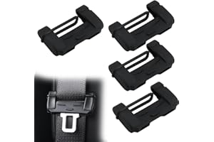 DIFLAX 4 Pezzi Custodie in Silicone per la Fibbia Della Cintura di Sicurezza Dell'auto, Protettiva per la Clip di Sicurezza Dell'auto di Dimensioni Universali, Parti Interne per Auto (Nero)
