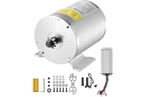 VEVOR Kit de moteur électrique sans balais, 2000 W, moteur électrique CC avec contrôleur de vitesse amélioré, kit de poignée d'accélérateur, 48 V 4300 tr/min, pour kart, vélo électrique, moto, scooter