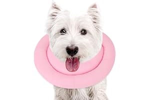Sbayool Halskrause Hund Katzen, Verstellbares Weiches Und Komfortables Halskrausen Für Hunde, Leckschutz Hund Für Verhindern Sie, DASS Katzen Und Hunde Wunden Nach Der Operation Lecken,Rosa,S