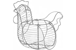 DAMDAM GO | Huevera de Gallina Metal,Cesta Guarda Huevos Almacenamiento Para Cocina