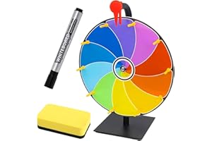 Kunaxku Roue de la Fortune - Cercle de 30 cm pour Bricolage avec 10 Compartiments, Comprend marqueur et Caoutchouc, Roue de Jeu Parfaite pour Les fêtes, Pubs, foires et carnavals
