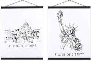 Ywlake Posterleiste Posterschiene Posterleisten, Magnet Magnetische Holz Poster Aufhänger Halter Rahmen Leisten Bild Bilder Bilderrahmen Bilderleiste 40x60 40x50 40x40 (40cm, Schwarz, 2 Packungen)