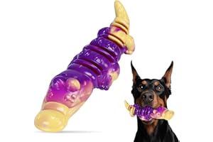 Mapneng Indestructible Dog Toys for Aggressive Chewers - Durable Nylon Chew Toys with Beef Flavour, Teeth Cleaning Bumps & Peanut Butter Slots for Medium/Large Breed Dogs (Crocodile)