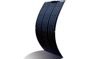 XINPUGUANG Panel Solar Flexible de 100w 12v Módulo Monocristalino Fotovoltaico para Autocaravana, Camper, Casa, Barcos, Remolques (Black)