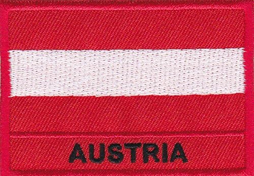Iron on Patch Sew on Embroidered Application Austria Country Flag Banner Big Size (a4b9)