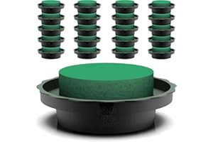 Silk Flower Warehouse Lot de 20 cylindres en mousse humide avec plateaux – Briques en mousse pour compositions florales pour mariage, fête, centres de table et arrangements funéraires – Fournitures de